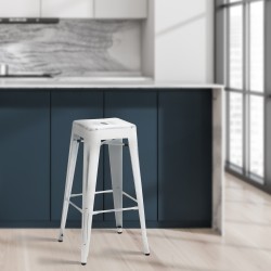 Taburete de bar Joshua blanco antiguo