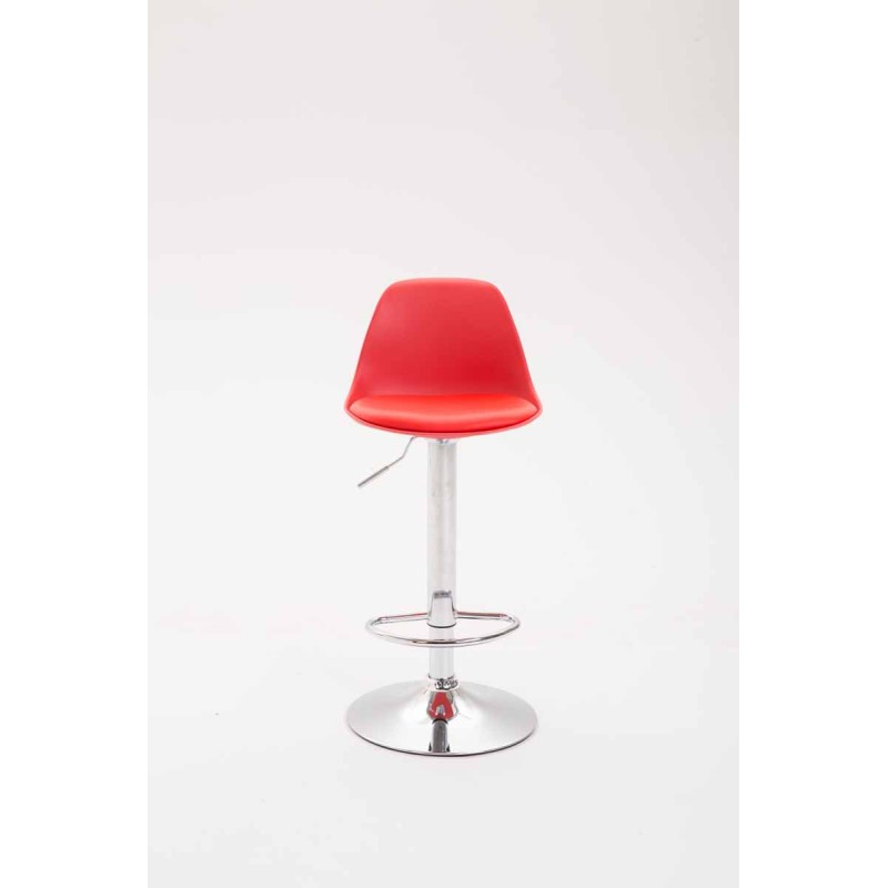 Taburete de bar Kiel en piel sintética roja
