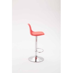 Taburete de bar Kiel en piel sintética roja