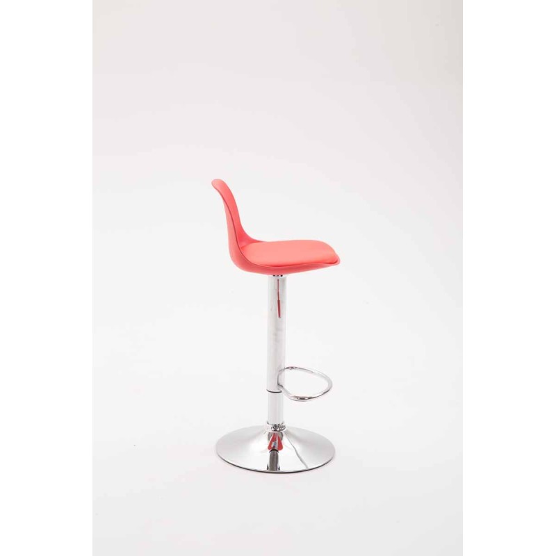 Taburete de bar Kiel en piel sintética roja
