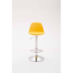Taburete de bar Kiel en piel sintética amarilla