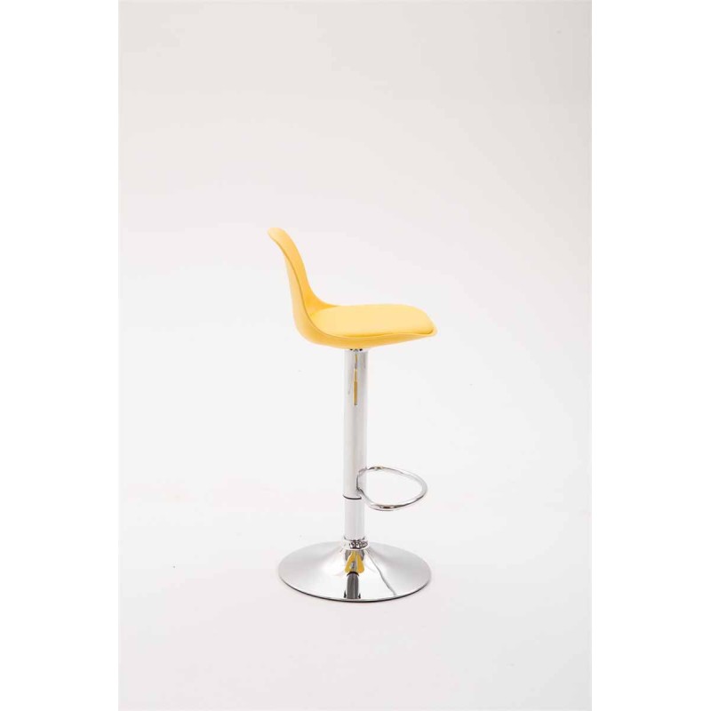 Taburete de bar Kiel en piel sintética amarilla
