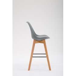 Taburete de bar Metz, plástico, gris Natura