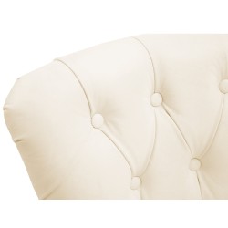 Taburete de bar Lakewood en piel auténtica, estilo crema antiguo