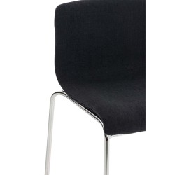 Taburete de bar Hoover, tapizado en tela, base de 4 patas, cromado negro