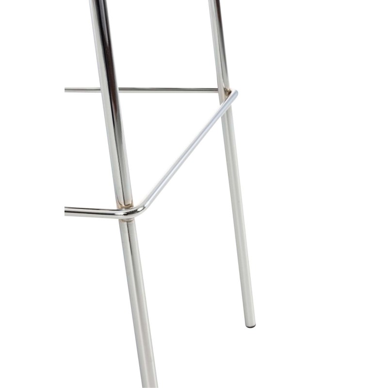 Taburete de bar Hoover, tapizado en tela, base de 4 patas, cromado negro