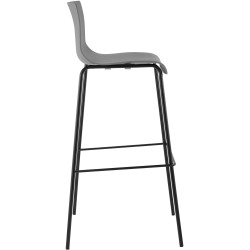 Taburete de bar Hoover, base de 4 patas, gris oscuro