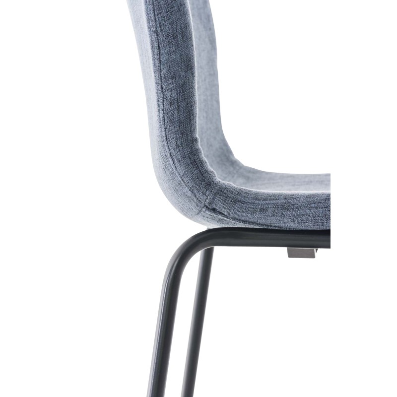 Taburete de bar Hoover, tapizado, con base de cuatro patas, negro y azul