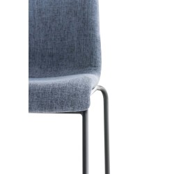 Taburete de bar Hoover, tapizado, con base de cuatro patas, negro y azul