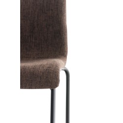 Taburete de bar Hoover, tapizado, base de 4 patas, marrón oscuro