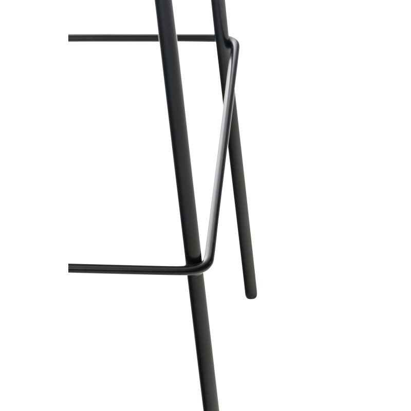 Taburete de bar Hoover, tapizado, base de 4 patas, marrón oscuro