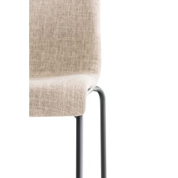 Taburete de bar Hoover, tapizado, base de 4 patas, color crema oscuro