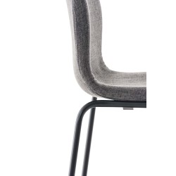 Taburete de bar Hoover, tapizado, con base de cuatro patas, negro y gris claro