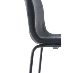 Taburete de bar Hoover, tapizado, con base de cuatro patas, negro