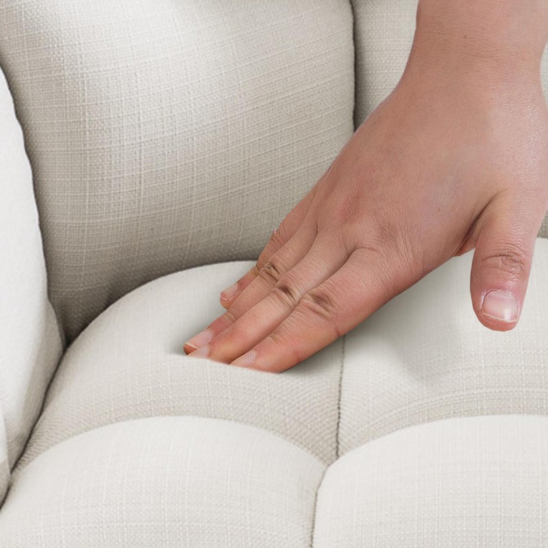 Taburete de bar Damaso tapizado en tela blanca, con base de cuatro patas. Blanco