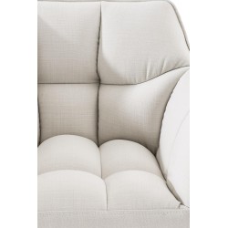 Taburete de bar Damaso tapizado en tela blanca, con base de cuatro patas. Blanco