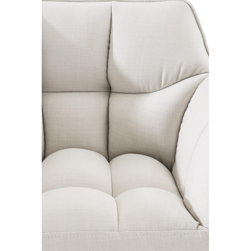 Taburete de bar Damaso tapizado en tela blanca, con base de cuatro patas. Blanco