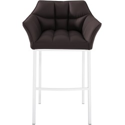 Taburete de bar Damaso de 4 pies, blanco y marrón