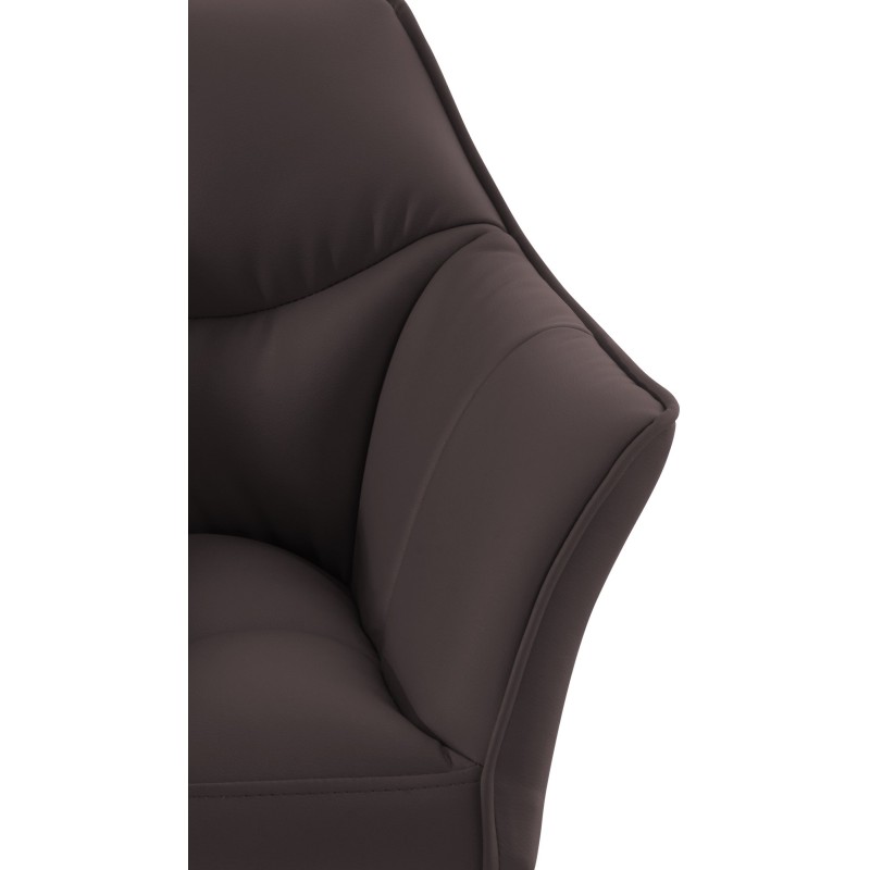 Taburete de bar Damaso de 4 pies, blanco y marrón