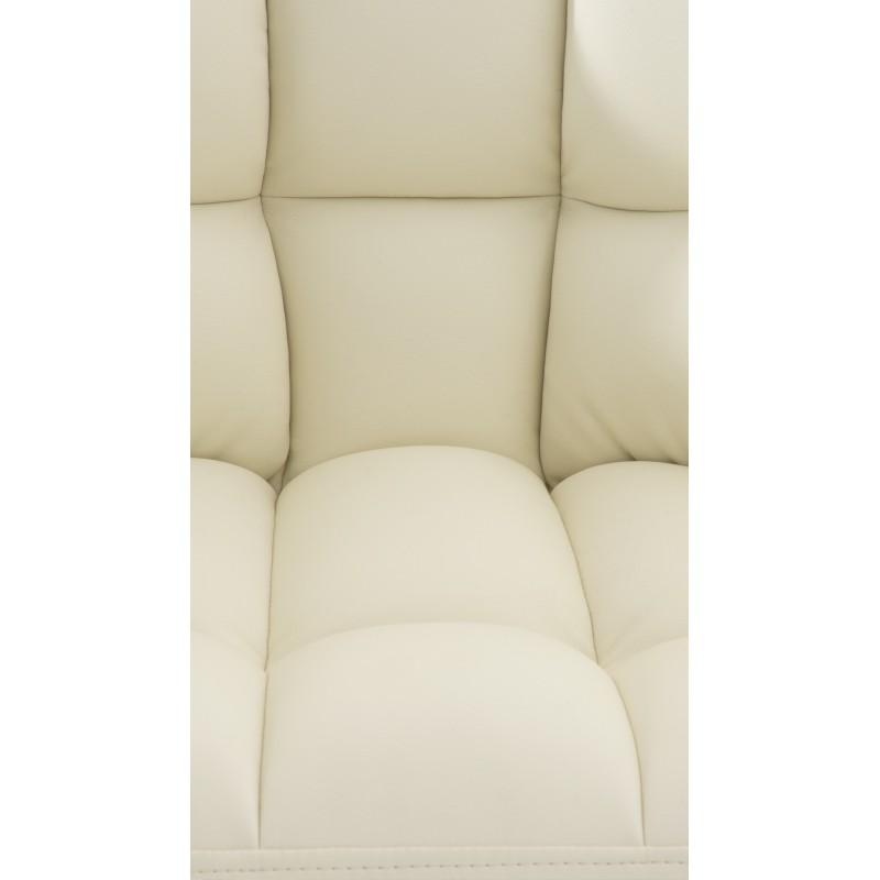 Taburete de bar Damaso de 4 patas, color blanco crema