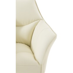 Taburete de bar Damaso de 4 patas, color blanco crema