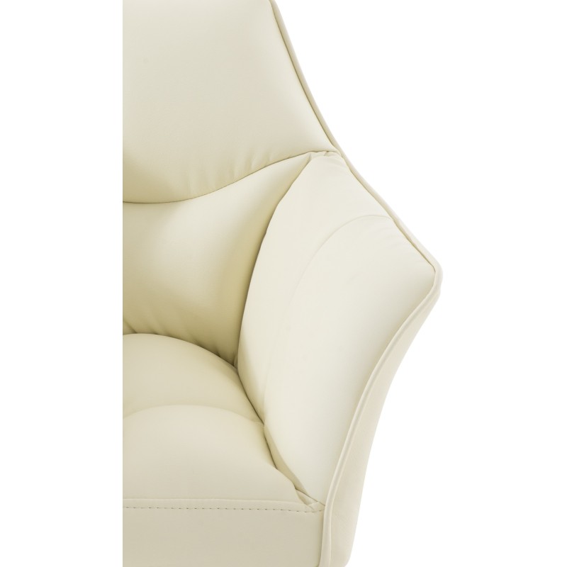 Taburete de bar Damaso de 4 patas, color blanco crema