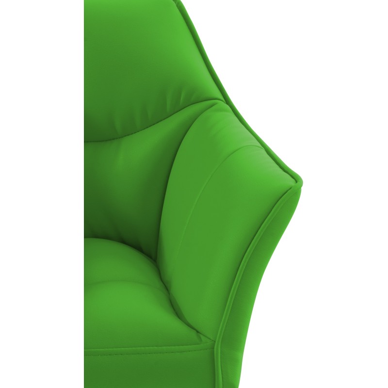 Taburete de bar Damaso de 4 patas, blanco y verde