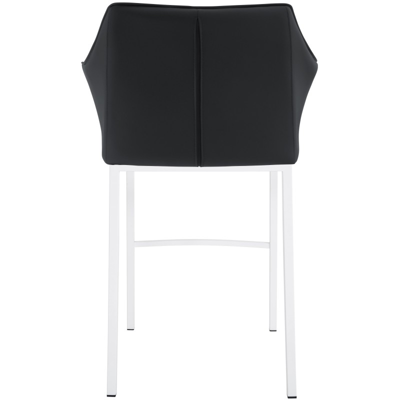 Taburete de bar Damaso de 4 patas, blanco y negro