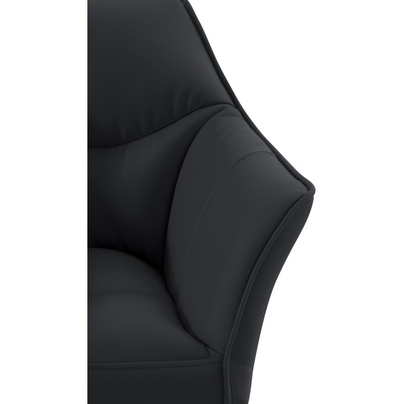 Taburete de bar Damaso de 4 patas, blanco y negro