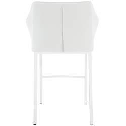 Taburete de bar Damaso de 4 patas, blanco