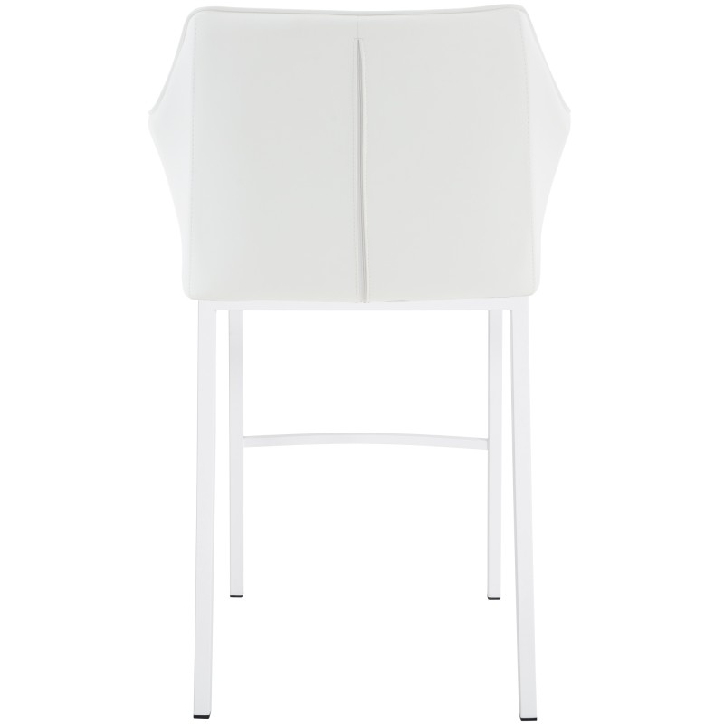 Taburete de bar Damaso de 4 patas, blanco