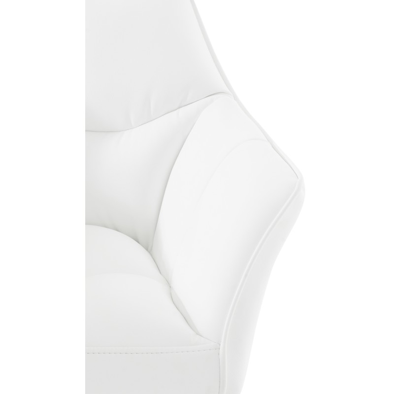 Taburete de bar Damaso de 4 patas, blanco