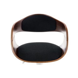 Taburete de bar Kingston C tapizado en tela, nogal/negro