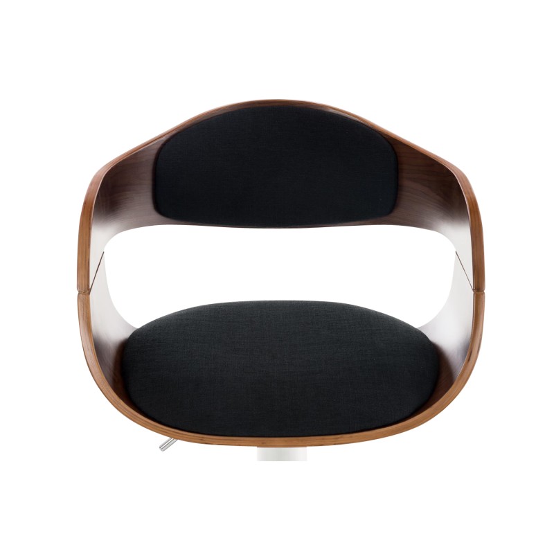 Taburete de bar Kingston C tapizado en tela, nogal/negro