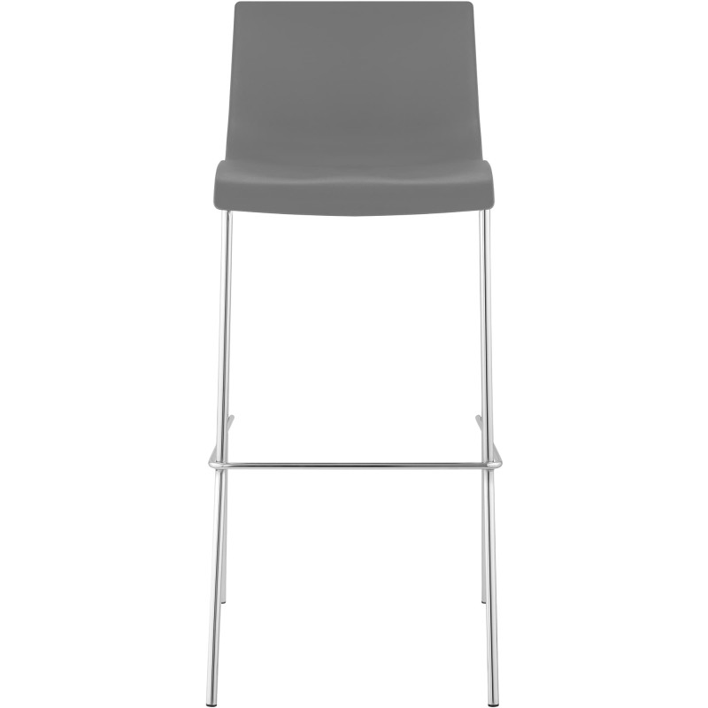 Juego de 2 taburetes de bar Hoover, de plástico, con estructura de 4 patas, color gris cromado.