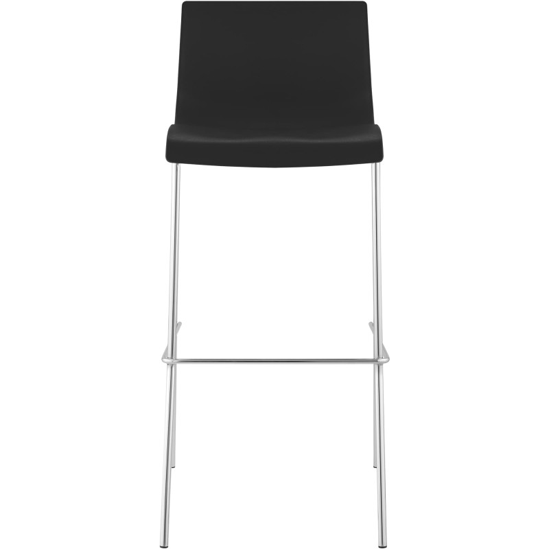 Juego de 2 taburetes de bar Hoover, de plástico, con estructura de 4 patas, cromado negro.