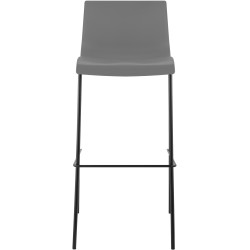 Juego de 2 taburetes de bar Hoover, de plástico, con 4 patas, color negro grisáceo.