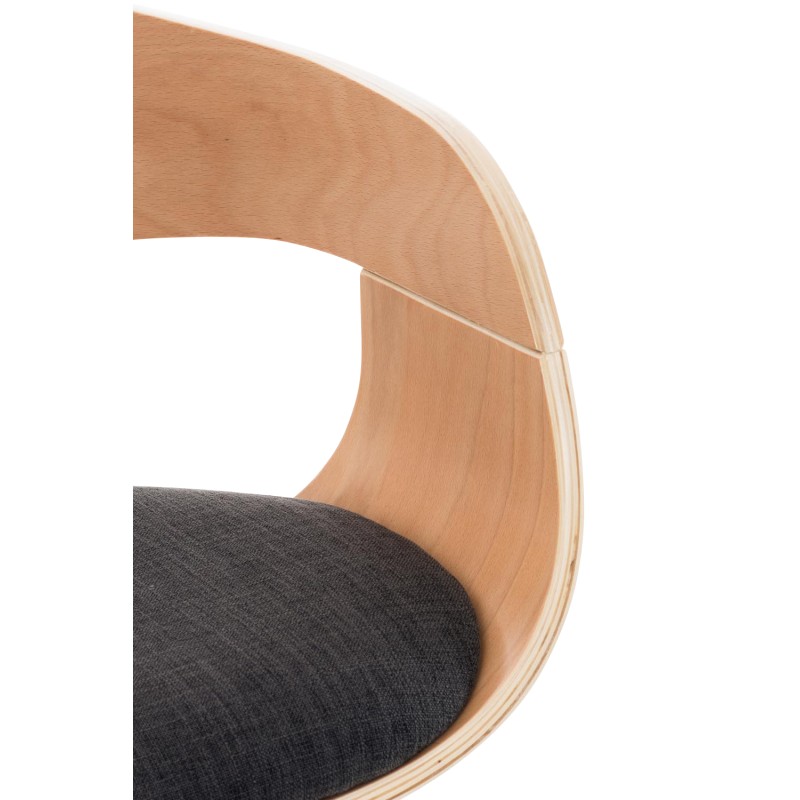 Taburete de bar Kingston C de tela, natural/gris oscuro