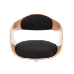 Taburete de bar Kingston C de tela, natural/gris oscuro