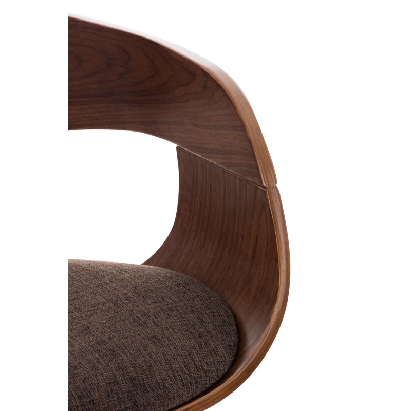 Taburete de bar Kingston C de tela, nogal/marrón