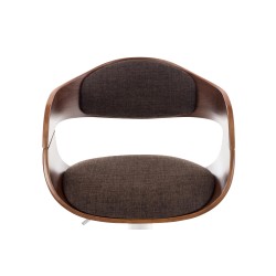 Taburete de bar Kingston C de tela, nogal/marrón