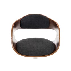 Taburete de bar Kingston C tapizado en tela, nogal/gris oscuro