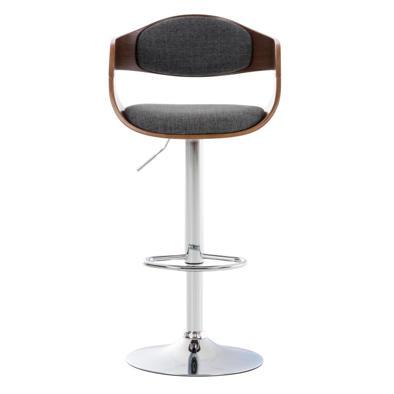 Taburete de bar Kingston C tapizado en tela, nogal/gris claro
