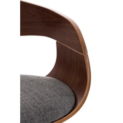 Taburete de bar Kingston C tapizado en tela, nogal/gris claro