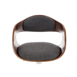 Taburete de bar Kingston C tapizado en tela, nogal/gris claro