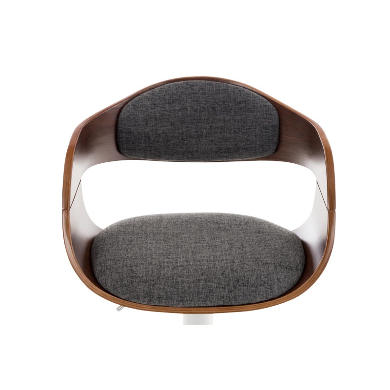 Taburete de bar Kingston C tapizado en tela, nogal/gris claro