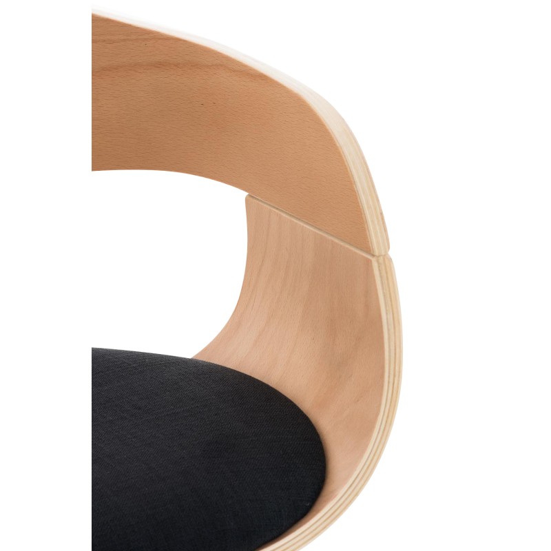 Taburete de bar Kingston C tapizado en tela, natural/negro