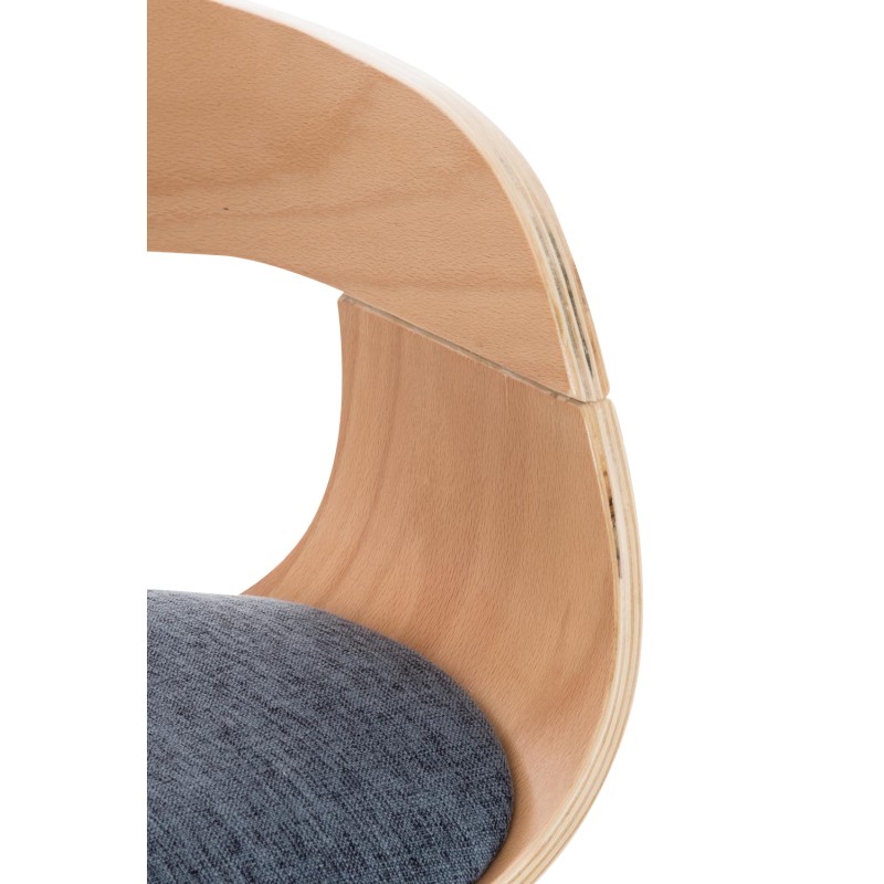 Taburete de bar Kingston C tapizado en tela, natural/azul