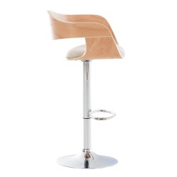 Taburete de bar Kingston C tapizado en tela, natural/crema