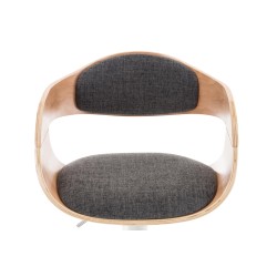 Taburete de bar Kingston C tapizado en tela, natural/gris claro